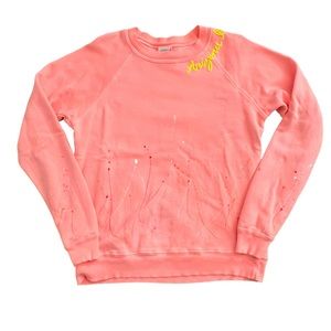 I Stole My Boyfriend’s Shirt ‘Coral’ Sweatshirt Paint / Arizona Love Embroidery